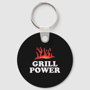 Grill Power - Grappig Barbeque BBQ Slogan Gezegde Sleutelhanger