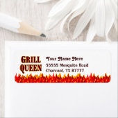 Grill Queen BBQ Slogan Aangepaste Retour Adres Lab Etiket (Insitu)