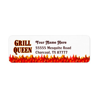 Grill Queen BBQ Slogan Aangepaste Retour Adres Lab Etiket