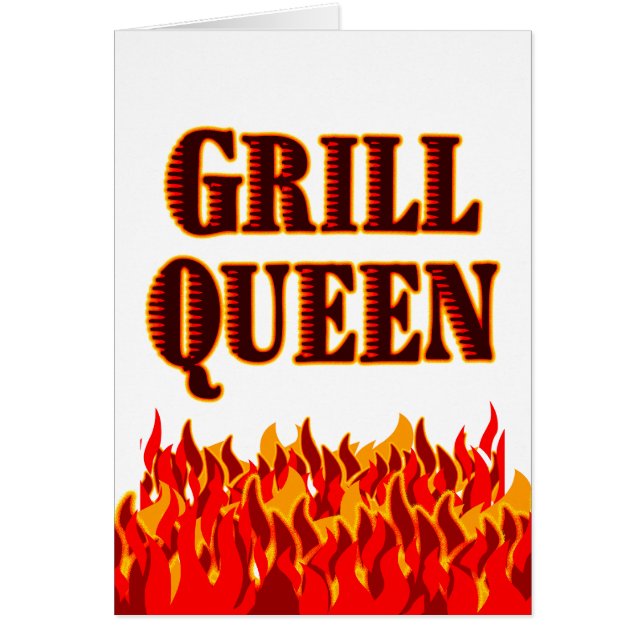 Grill Queen Funny BBQ Carte de séjour (Devant)