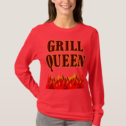 Grill Queen Funny BBQ Dit T-shirt (Devant)