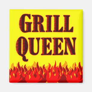 Grill Queen Funny BBQ Gezegde Magnet Magneet