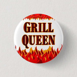 Grill Queen Funny BBQ Gezegde Ronde Button 3,2 Cm