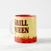 Grill Queen Red Flames BBQ Gezegde Mok (Voorkant links)