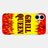 Grill Queen Red Flames BBQ iPhone Case (Achterkant (horizontaal))