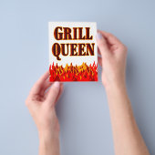 Grill Queen Red Flames Custom Flyer Sjabloon (Hand)