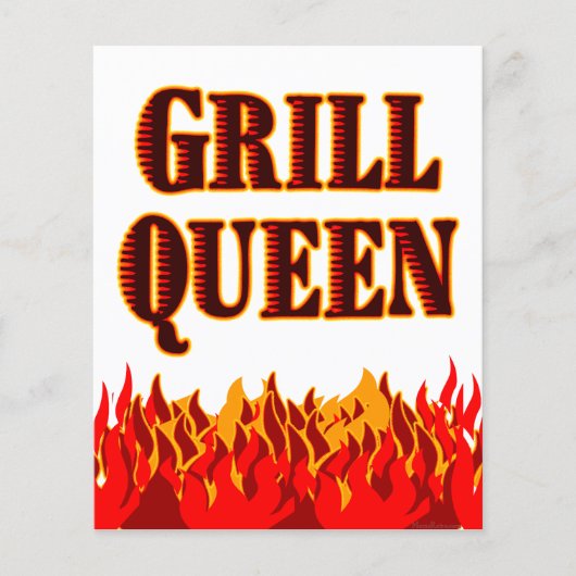 Grill Queen Rode Vlammen Aangepaste Flyer Sjabloon (Voorkant)