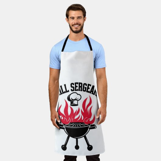 Grill Sergeant BBQ Dad Funny Party Schort (Gedragen)