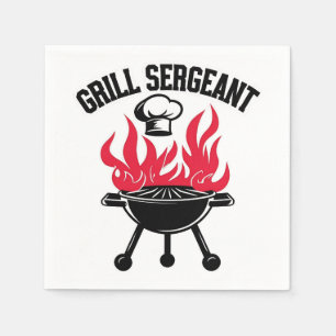 Grill Sergeant BBQ Dad Funny Party Servet