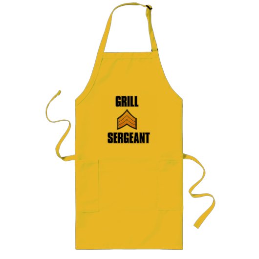 Grill sergeant bbq grilling koekelozen lang schort (Voorkant)
