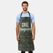 Grill Sergeant Camo Funny Bbq Mannen Long Apron Schort (Gedragen)