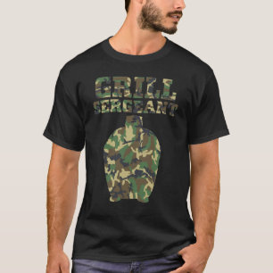 Grill Sergeant Camo Kamado BBQ Militaire Gift T-shirt