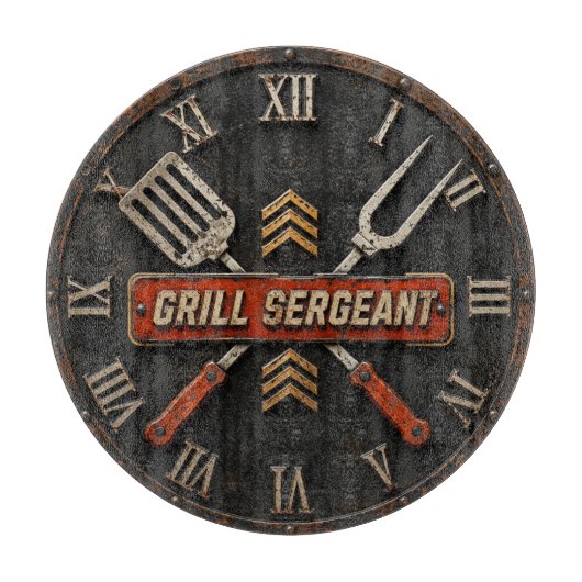 Grill Sergeant Funny BBQ Grill Master Man Cave Snijplank (Voorkant)