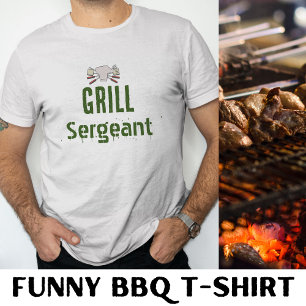 Grill Sergeant Funny BBQ Mannen T-shirt