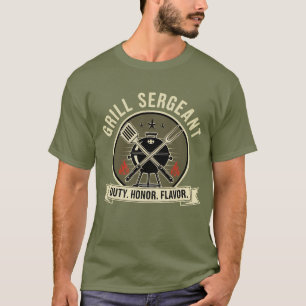 Grill Sergeant - Militaire BBQ Pa Embleem T-shirt