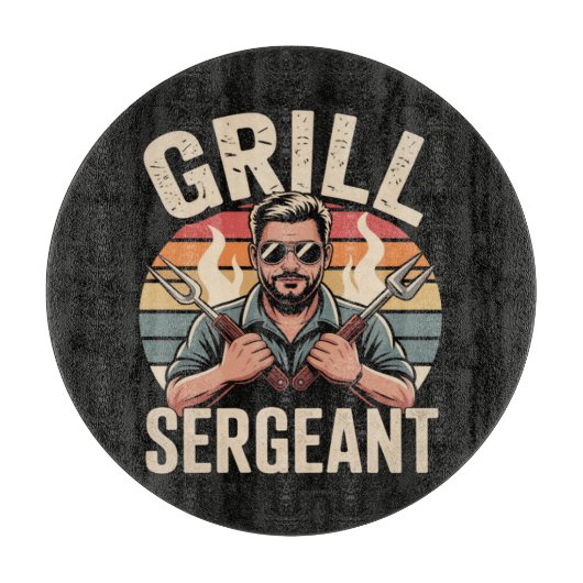 Grill Sergeant Vaderdag BBQ Cadeau Vader Snijplank (Voorkant)