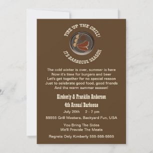 Grill Time Invitation Kaart
