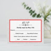 Grille blanche et cadre rouge - Carte de réponse R (Debout devant)