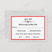 Grille blanche et cadre rouge - Carte de réponse R (Devant / Derrière)