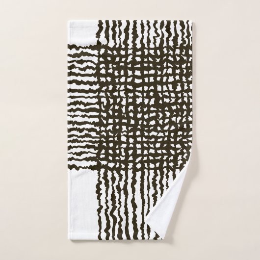 Grille blanche noire    PatternEnsemble de serviet (Serviette à main)
