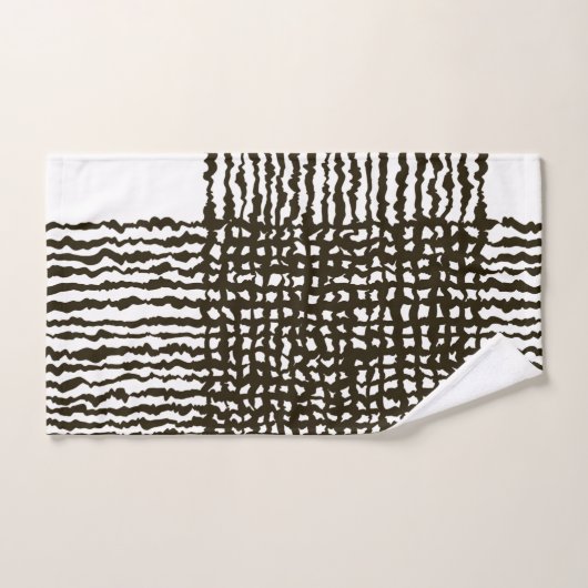 Grille blanche noire    PatternEnsemble de serviet (Serviette à main)