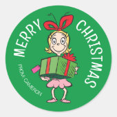 Grille | Cindy-Lou Qui | Étiquette cadeau de Noël (Devant)