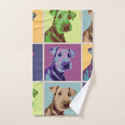 Grille d'art pop Airedale Terrier (Serviette à main)