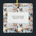 Grille de collage photo simple et minimale personn<br><div class="desc">Personnalisé Minimal simple photo Grille Collage Famille Céramique de Noël Ornement</div>
