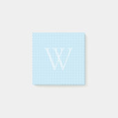Grille de point Monogramme bleu clair Post-it (Devant)