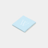 Grille de point Monogramme bleu clair Post-it (Incliné)