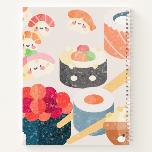 Grille de points Carnet spirale Sushi Design (Dos)