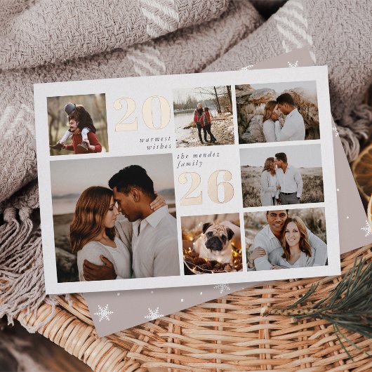 Grille de vacances | Carte Foil Collage photo mode