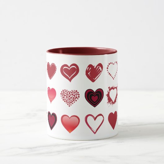 Grille des coeurs Mug (Centre)