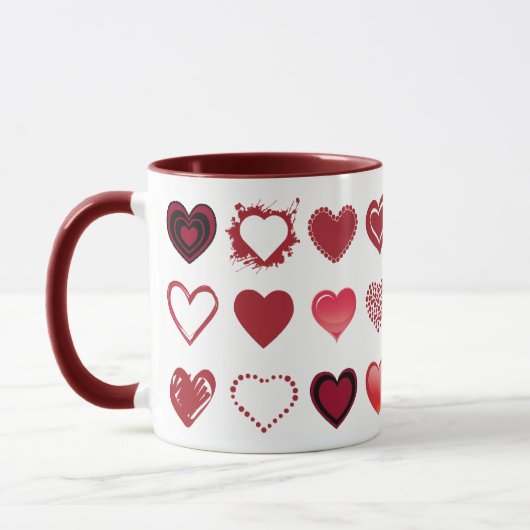 Grille des coeurs Mug (Gauche)