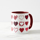 Grille des coeurs Mug (Devant droit)