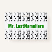 Grille des notes musicales + Badge nominatif fait (Dos)