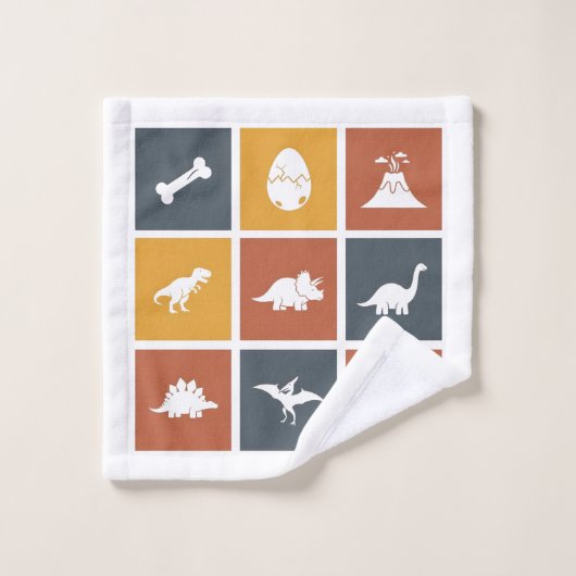 Grille d'icônes de dinosaures modernes (Gant de toilette)