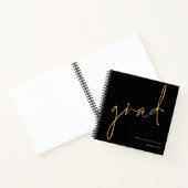 Grille Gold Script Black Graduation Livre d'invité (Intérieur)
