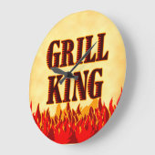 Grille King BBQ Flames Horloge murale (Angle)