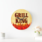 Grille King BBQ Flames Horloge murale (Maison)