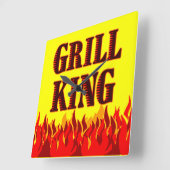 Grille King BBQ Flames Horloge murale (Angle)
