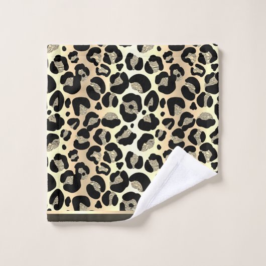 Grille Leopard Or Safari Imprimer (Gant de toilette)