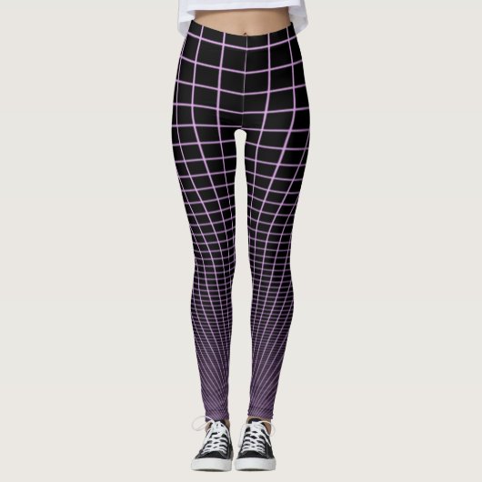 Grille Lilac Glow sur Leggings noirs (Devant)
