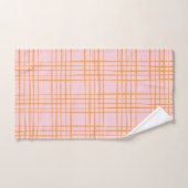Grille mignonne Lignes Motif Pastel rose et orange (Serviette à main)