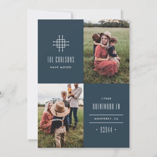 Grille Moving Faire-part - Bleu (Devant)