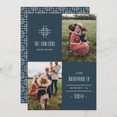 Grille Moving Faire-part - Bleu (Devant / Derrière)