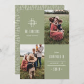 Grille Moving Faire-part - Vert (Devant / Derrière)