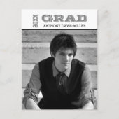 Grille noir/blanc - Faire-part Postcard (Devant)