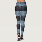 Grille noire et bleue Denim Leggings (Dos)