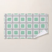Grille pointillée : Carré vert et blanc répétitif (Serviette à main)